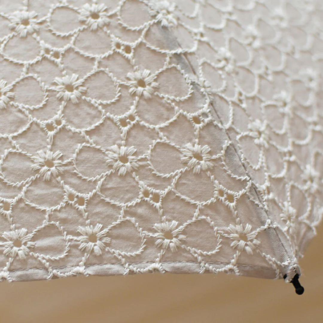 ※未使用品※小宮商店　折りたたみ日傘　コットンレース　白