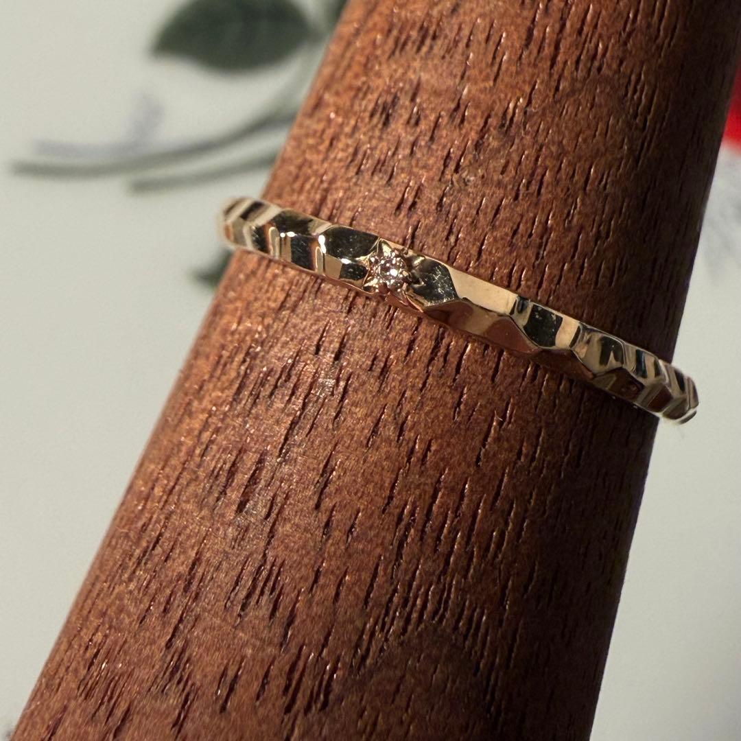 フェスタリア K10ゴールド ダイヤモンド　0.004ct シンプル　リング