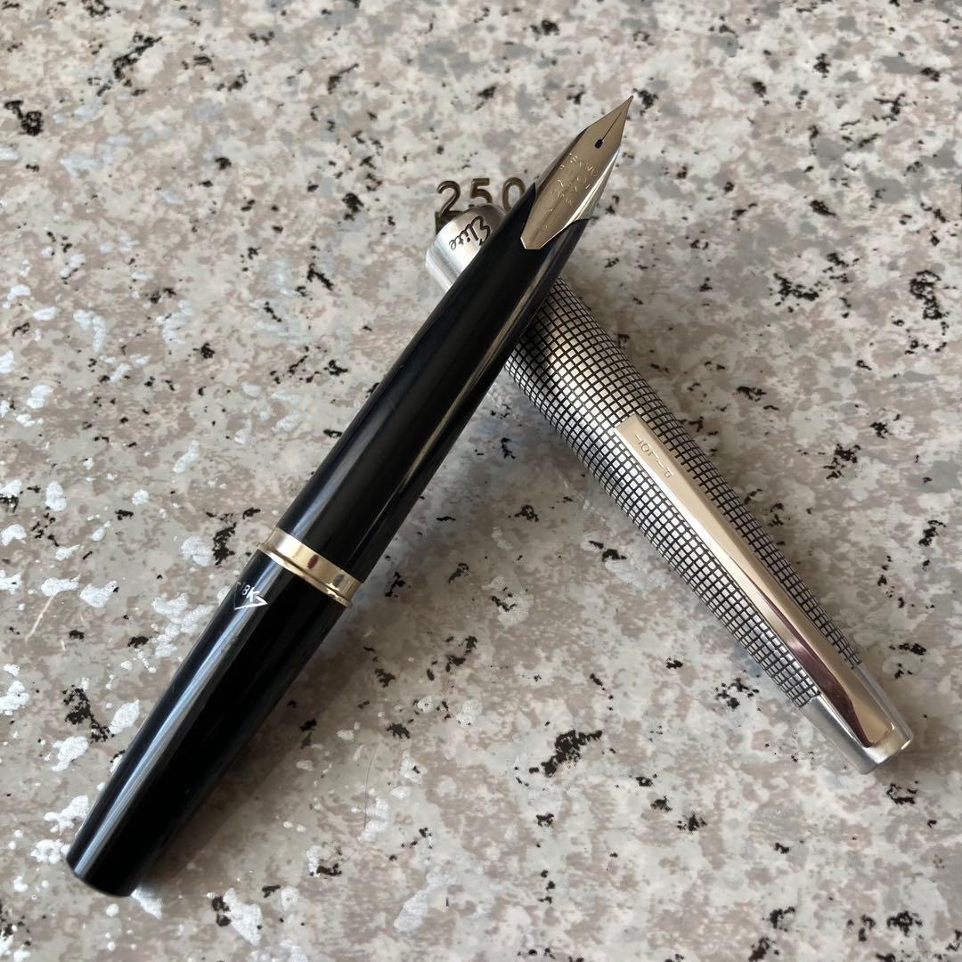 #250 オーバーホール済み 万年筆 PILOT Elite シルバー 18k