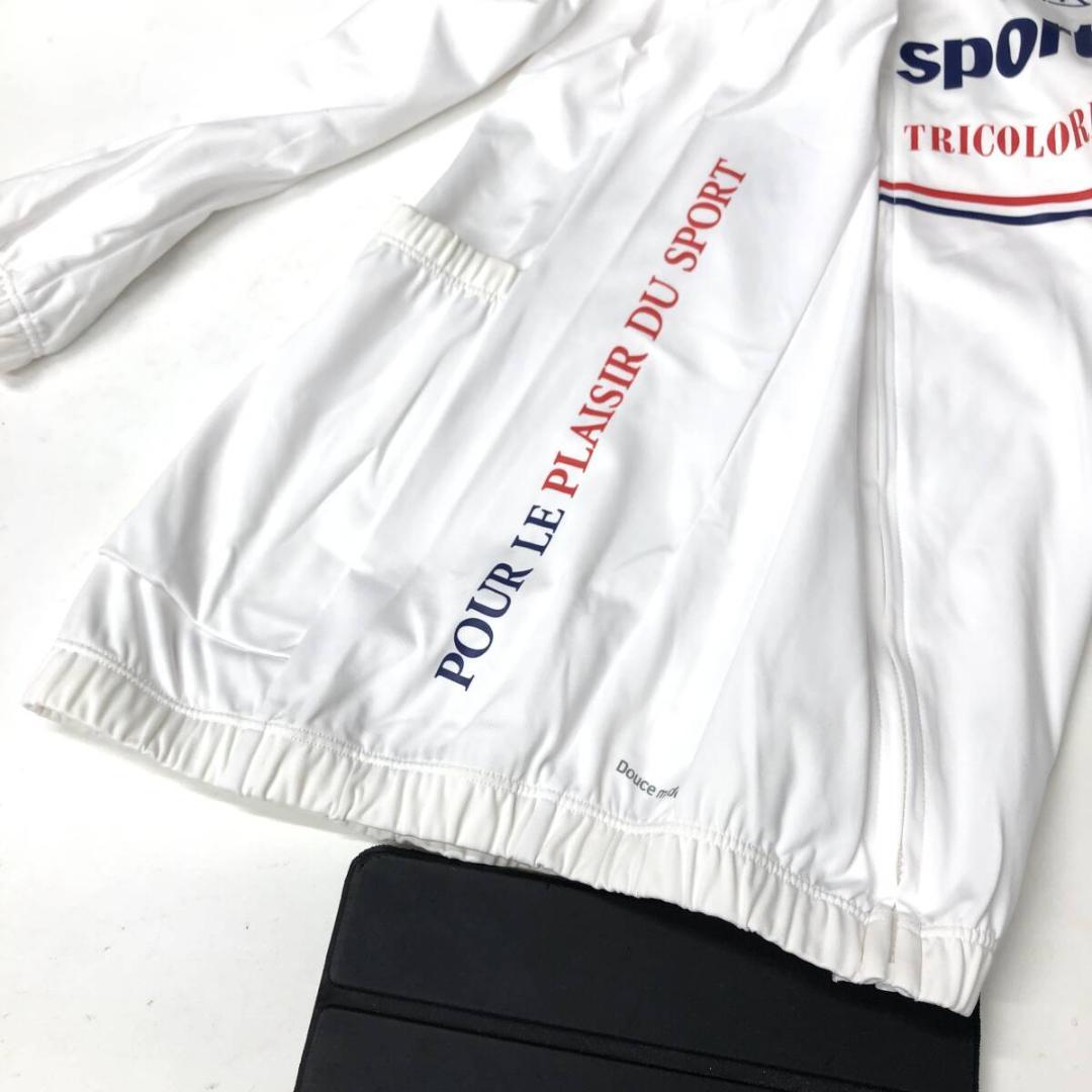 ルコックスポルティフ 長袖サイクルジャージ ホワイト メンズOサイズ