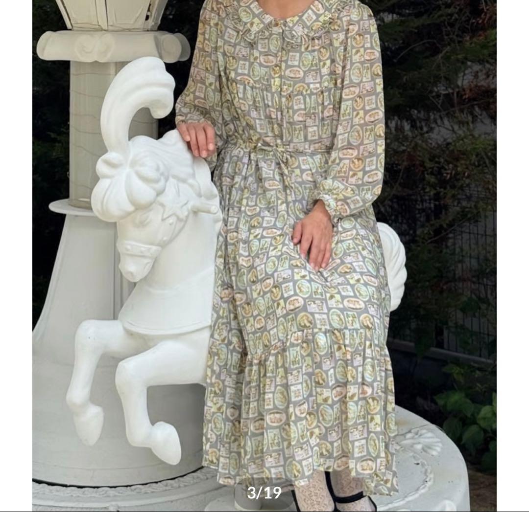 yukiemon テキスタイル　ワンピース　美品　着1回　diary 3L