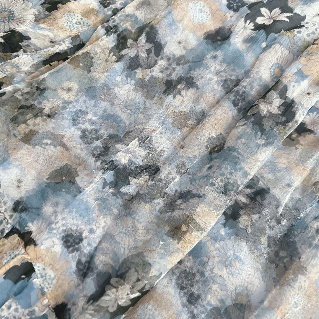 ヌキテパ★フラワープリントシフォンドレス　ワンピース　花柄