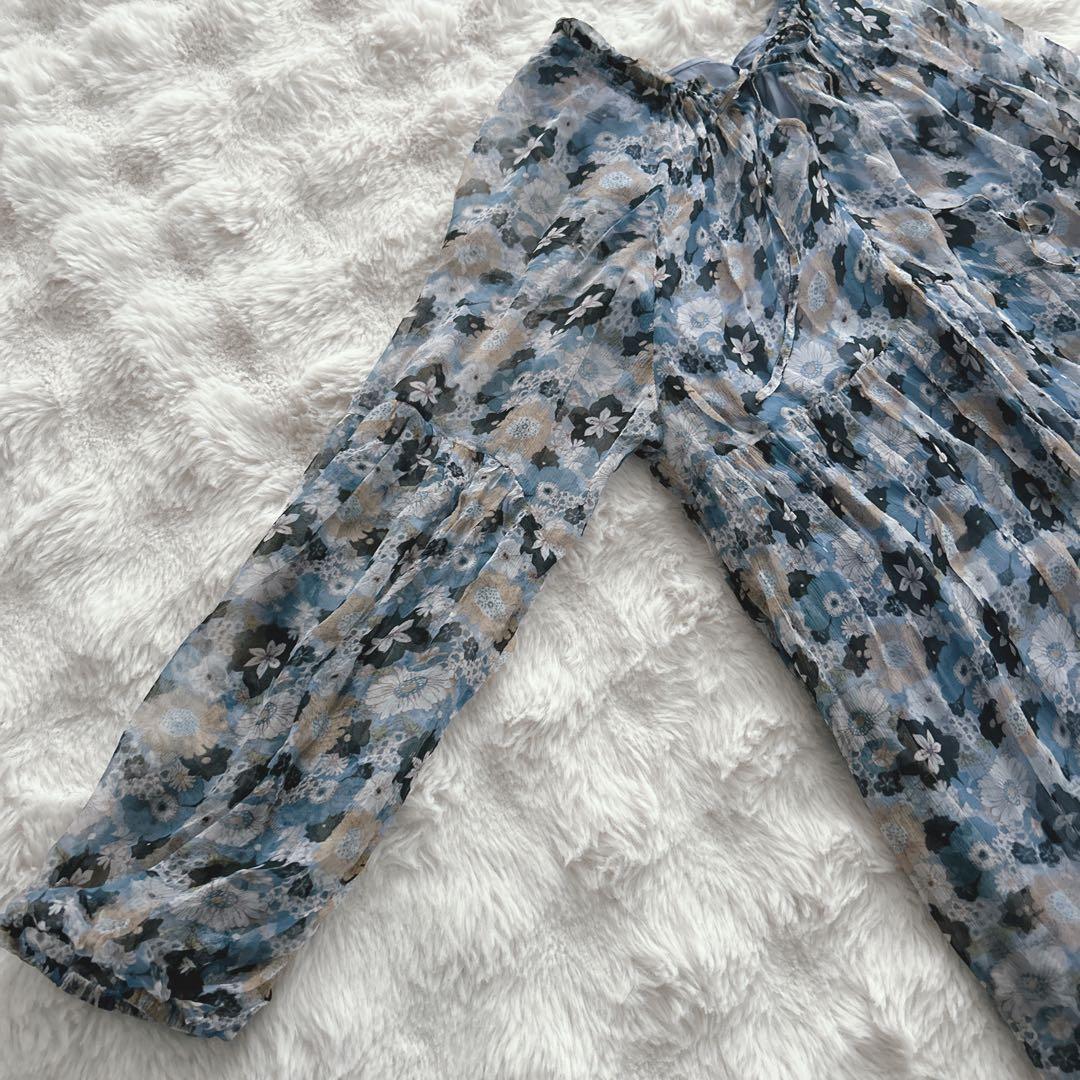 ヌキテパ★フラワープリントシフォンドレス　ワンピース　花柄