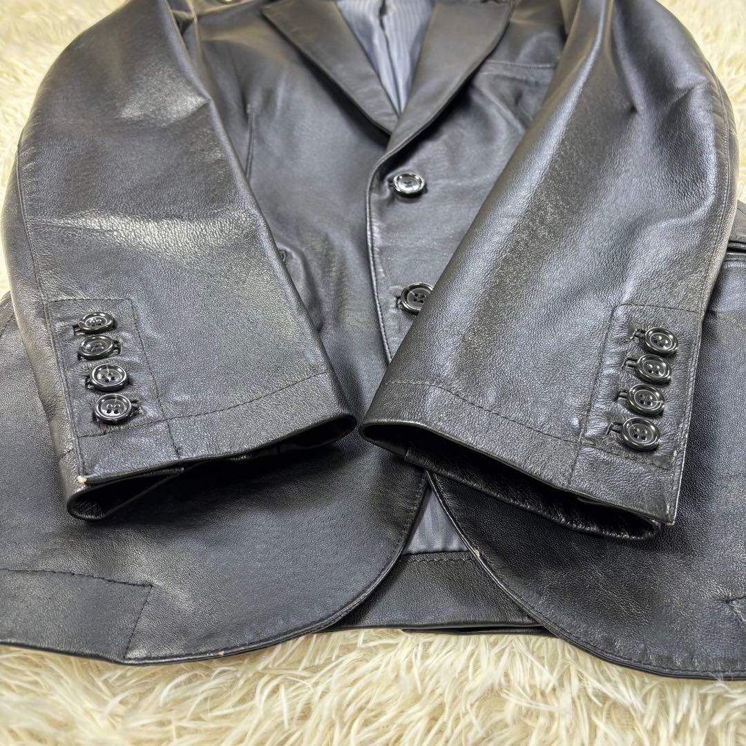 本革 テーラードジャケット デザインワークス Mサイズ ブラック ジャケット