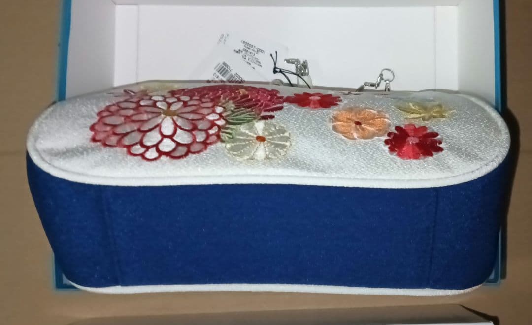 厚底 草履・バッグ（桂由美）ラインストーン 刺繍（白／青／紺）成人式／卒業式