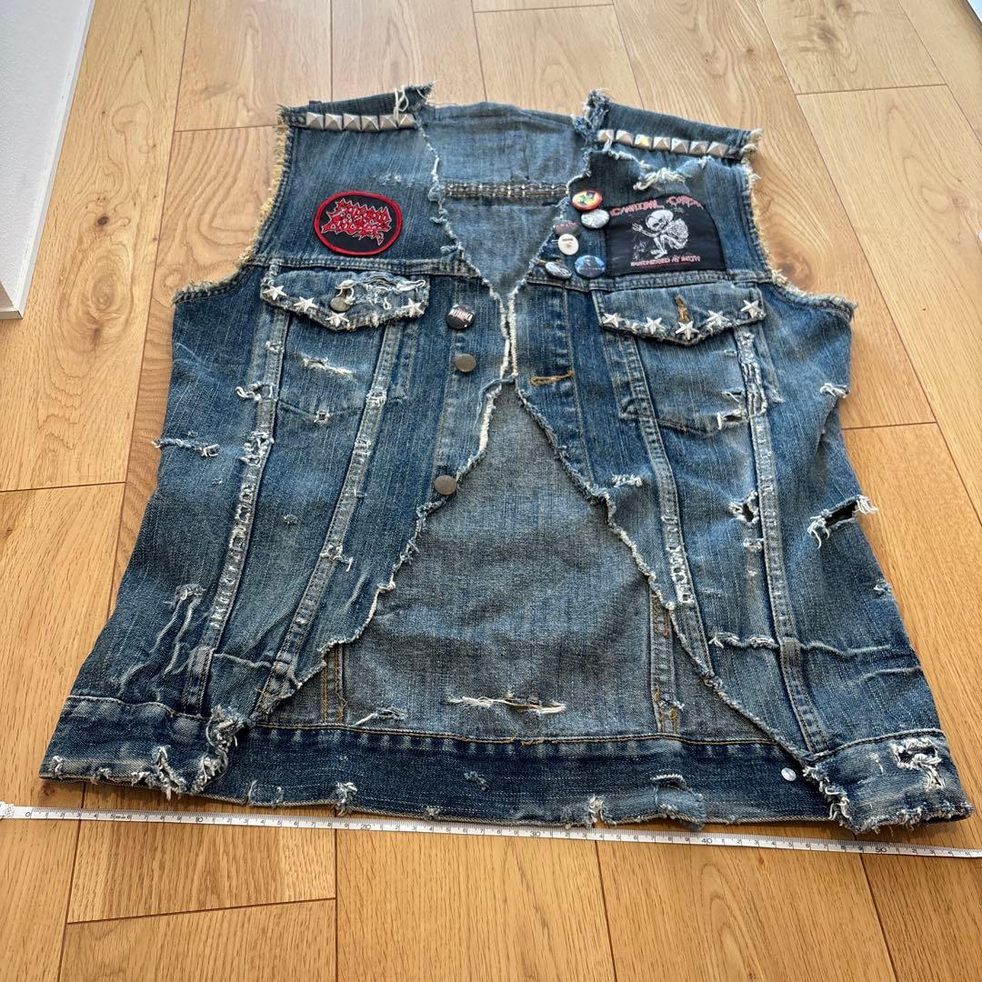 LLICA デニムベスト スラッシュ　 ノースリーブ