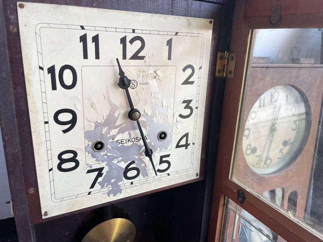 ゼンマイ式振り子時計まとめ売り　昭和レトロ柱時計　ジャンク品　ボンボン時計