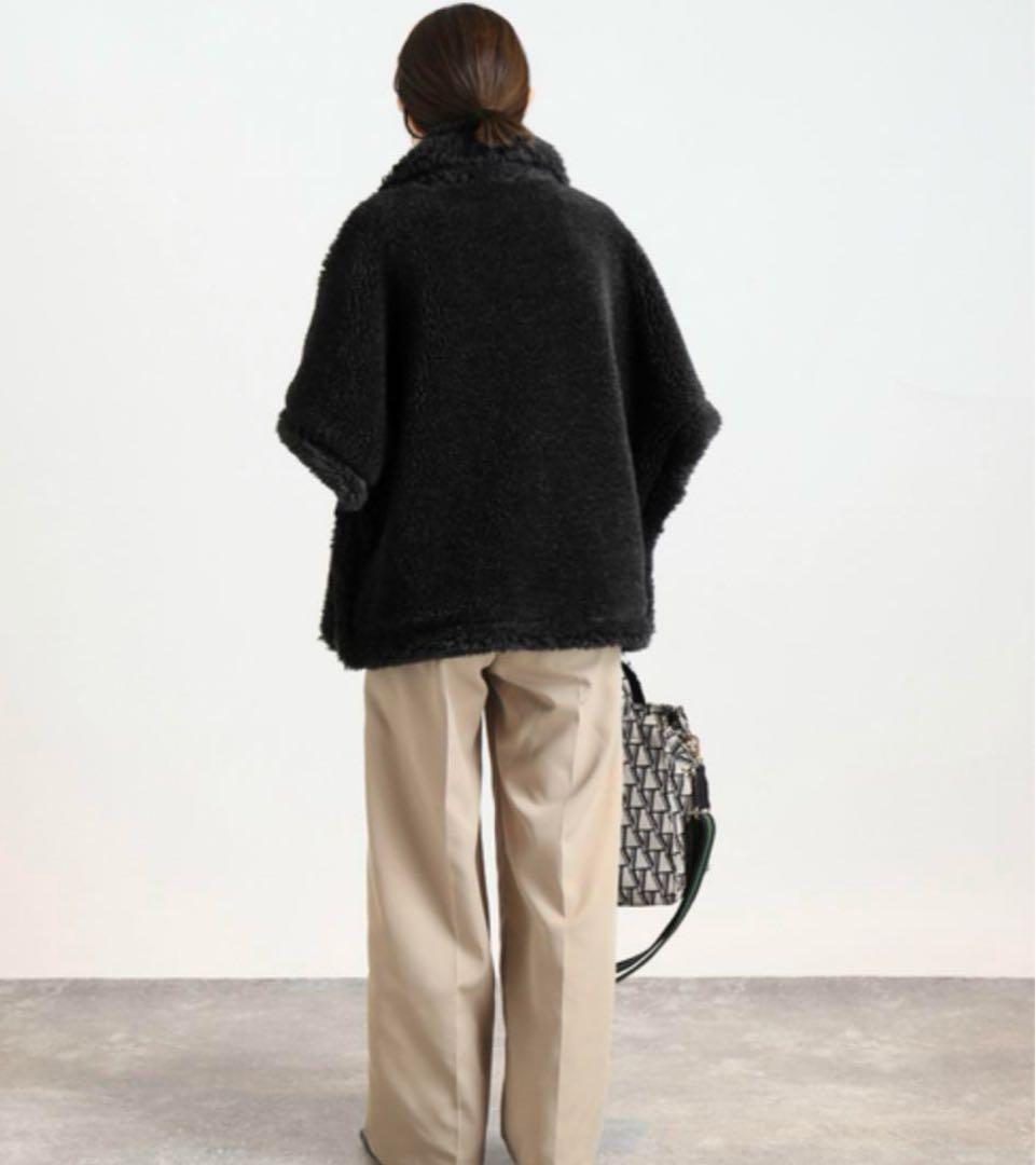 ✨美品✨ ティッカ ポンチョ コート ウール ファー 黒 23AW TICCA