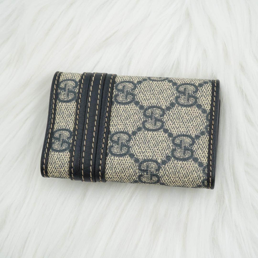 未使用級　箱付き　GUCCI グッチ　キーケース　GGスプリーム　PVC高級生地