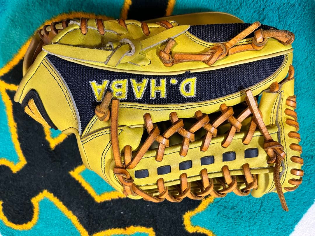 ミズノプロ オーダー　軟式グローブ 外野手用　イエロー/ネイビー