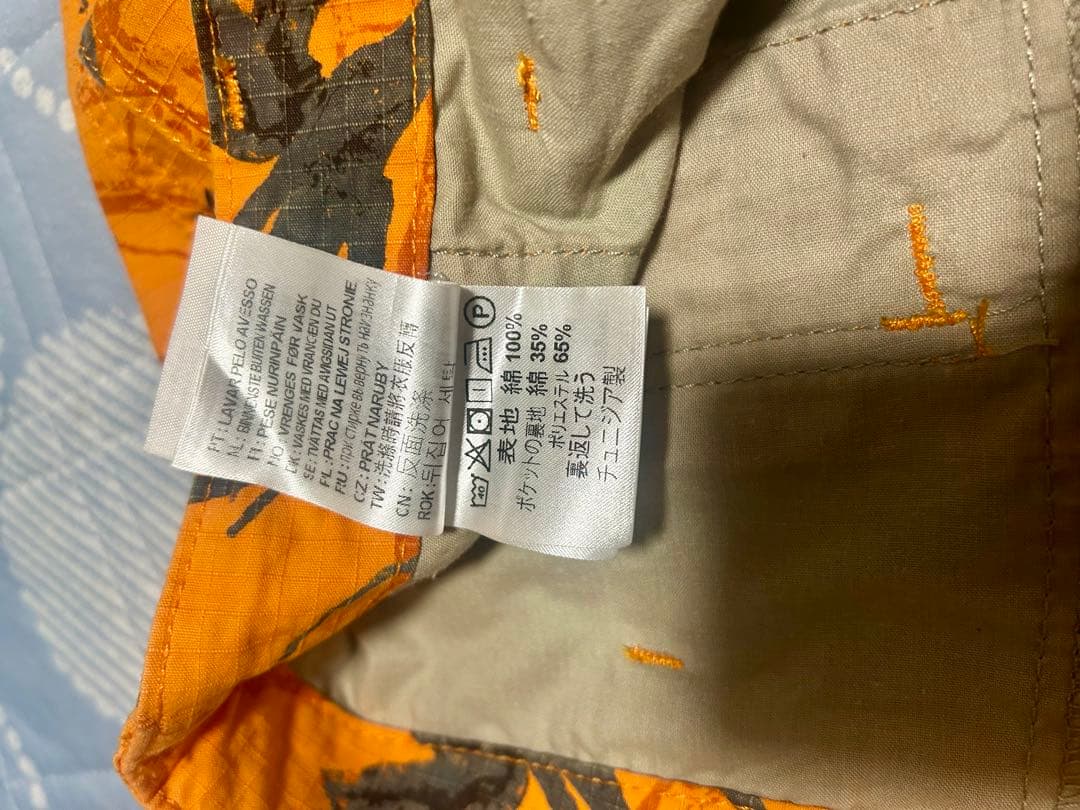 希少 Carhartt オレンジ ワークパンツ 木の枝と鳥プリント30/32