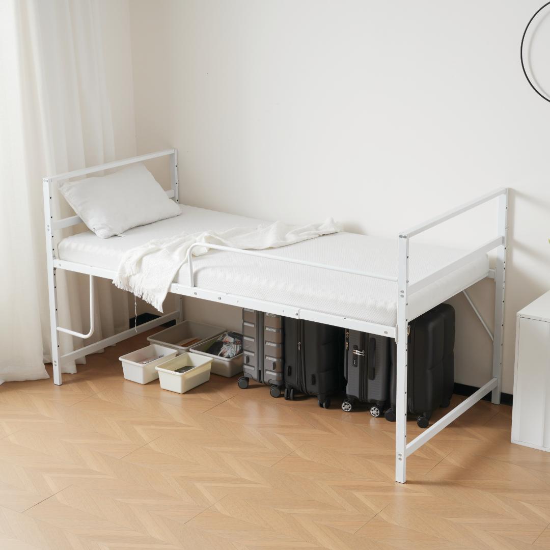 数量限定！赤字価格！高さ三段ロフトベッド パイプベッド シングル・S　WHITE