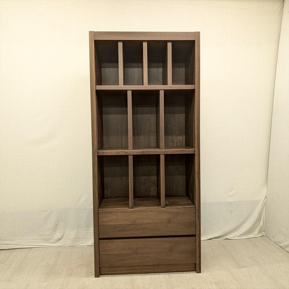 大川家具　生松工芸　ウォールナット　オープン　本棚　飾り棚　ラック　シェルフ