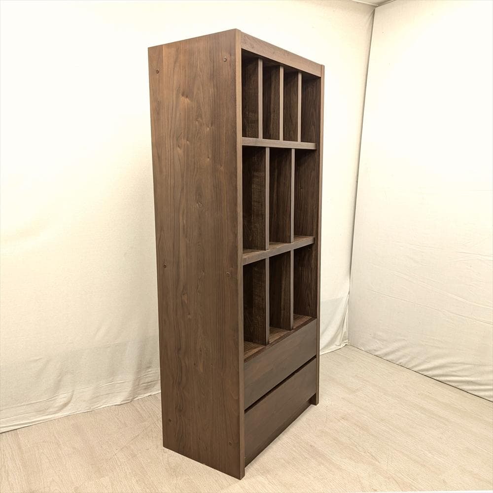 大川家具　生松工芸　ウォールナット　オープン　本棚　飾り棚　ラック　シェルフ