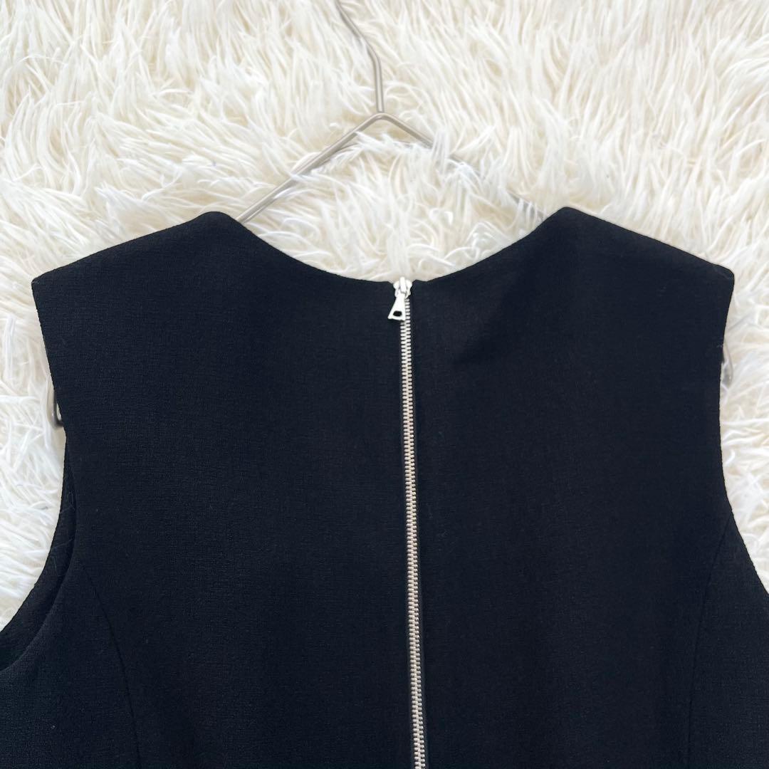 新品✨ タグ付 アドーア アシメ ロングワンピース ドレス ドレープ フレア 黒