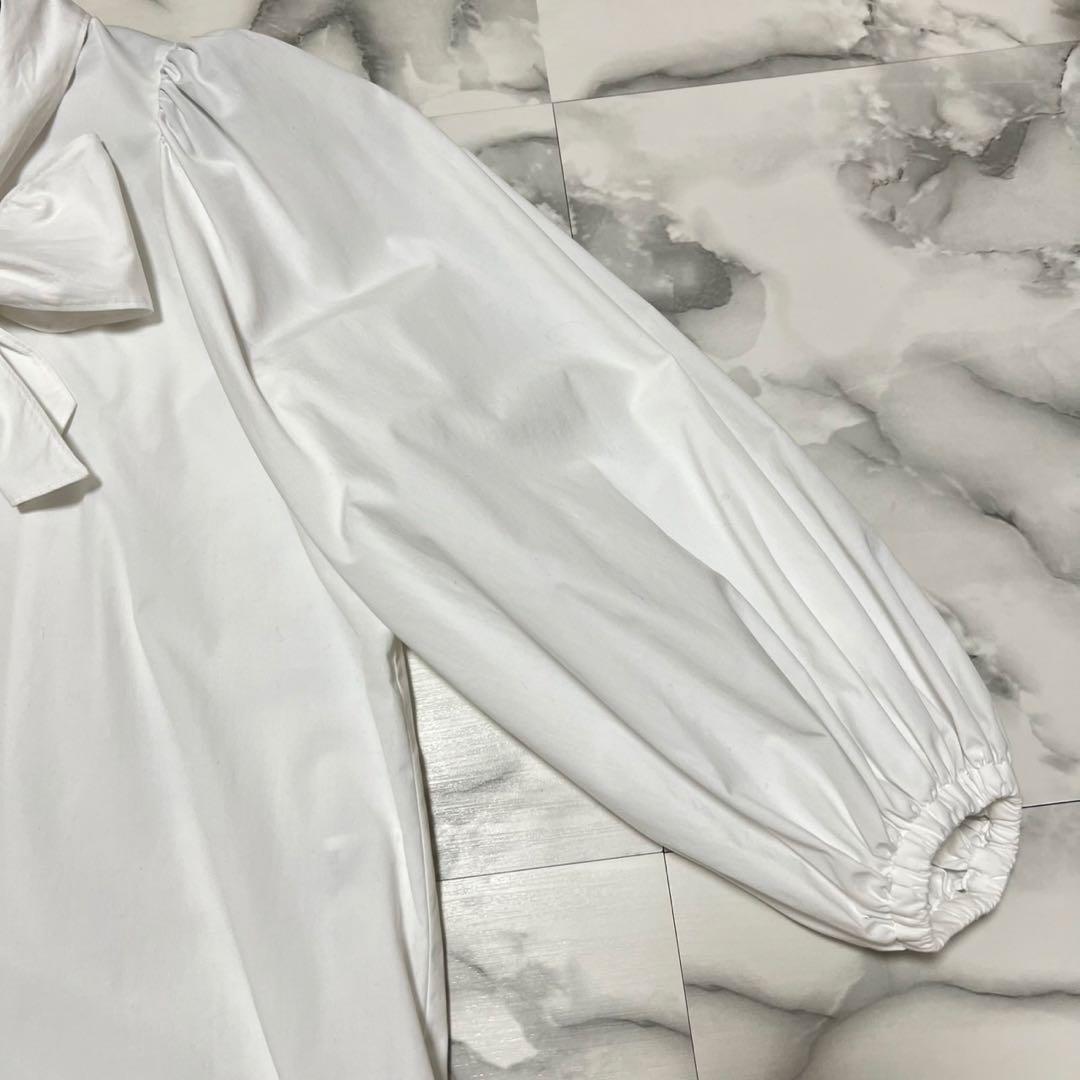 【美品】ヨリ　近年モデル　ビックリボンパフスリーブブラウス 長袖 36 S