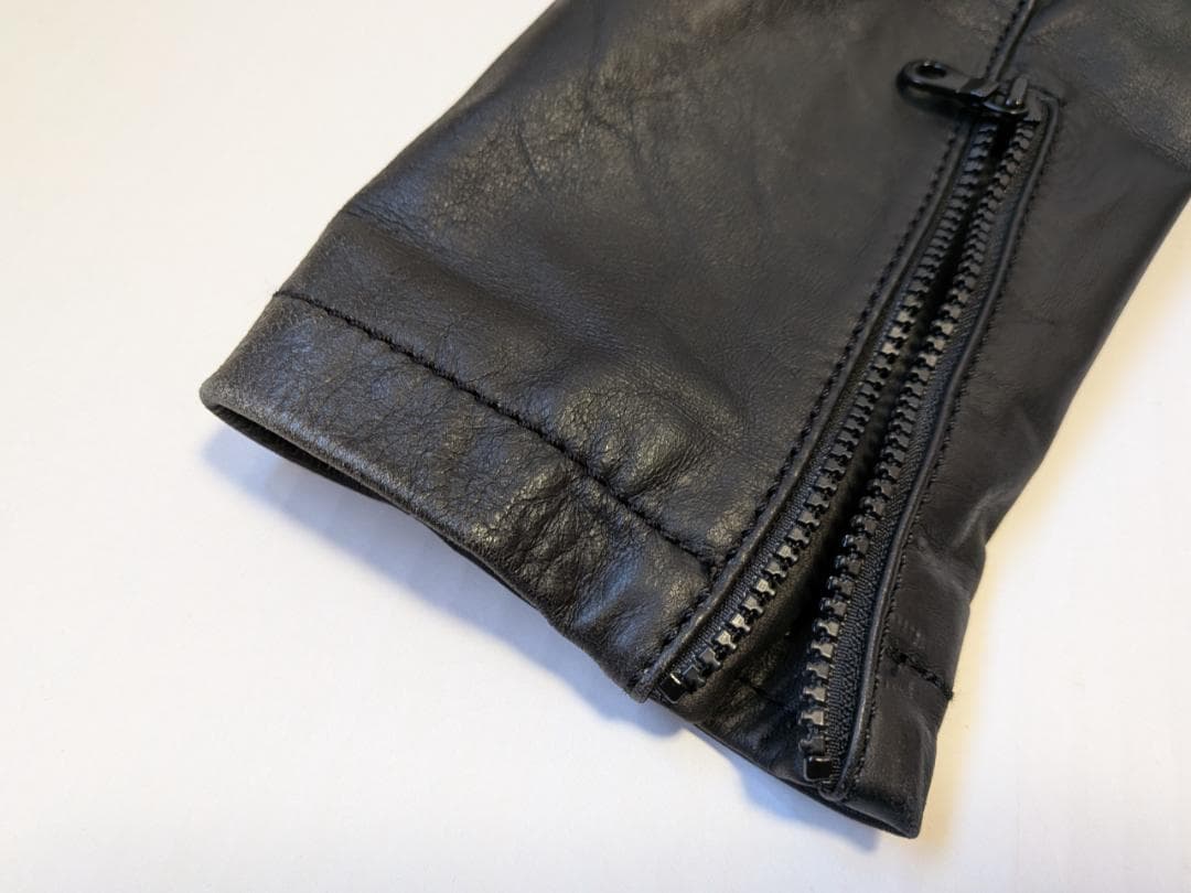 P.D.W. AVIREX アヴィレックス フード付きレザーライダース 牛革 L