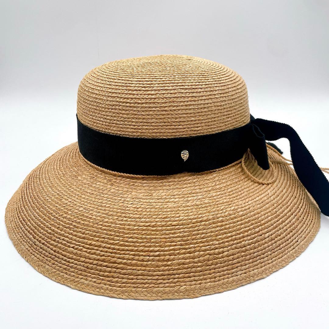 【ヘレンカミンスキー】Newport SB ラフィア 麦わら帽子 ハット リボン