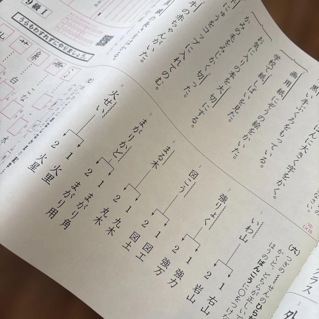 日本漢字能力検定 9級 問題用紙⭐︎購入不可