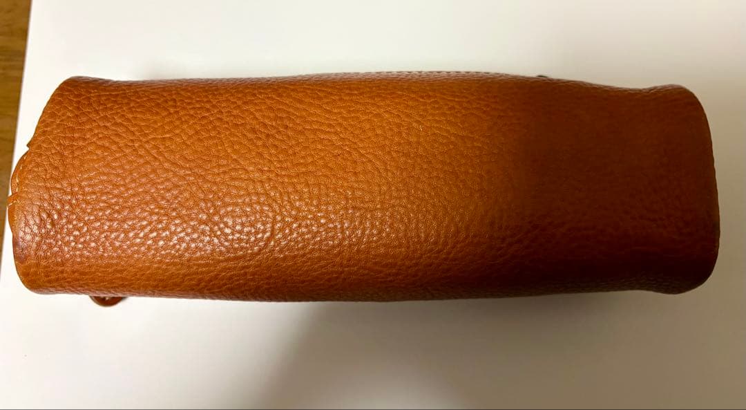 土屋鞄　オイルヌメ　オーバル　ペンケース　筆入れ　ブラウン　たっぷり入ります