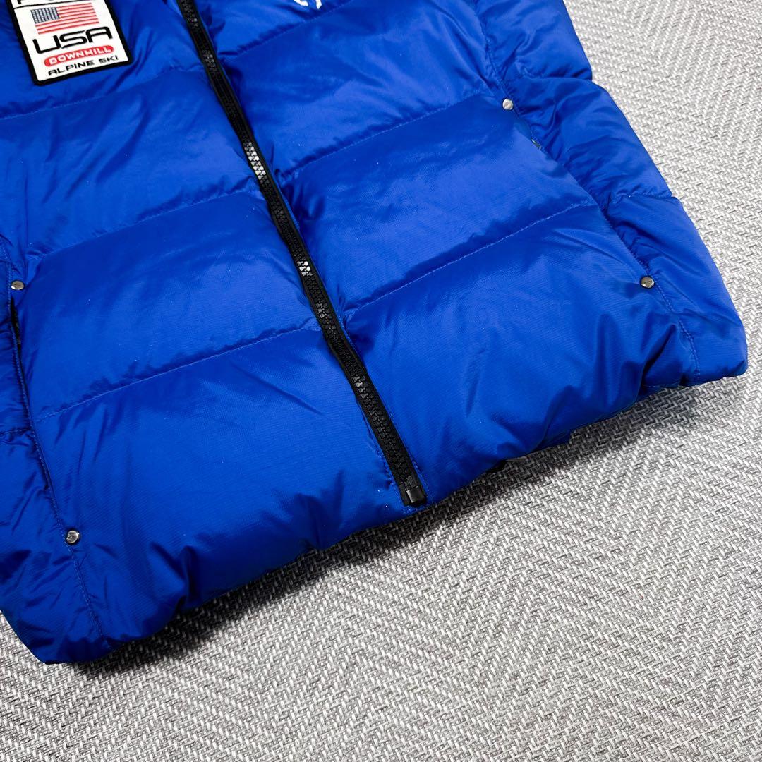 美品 ポロラルフローレン USA 星条旗 ダウンベスト ビッグポニー ブルー L