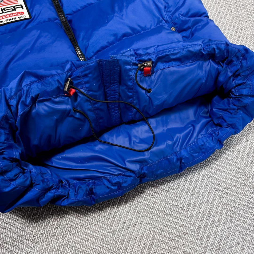 美品 ポロラルフローレン USA 星条旗 ダウンベスト ビッグポニー ブルー L