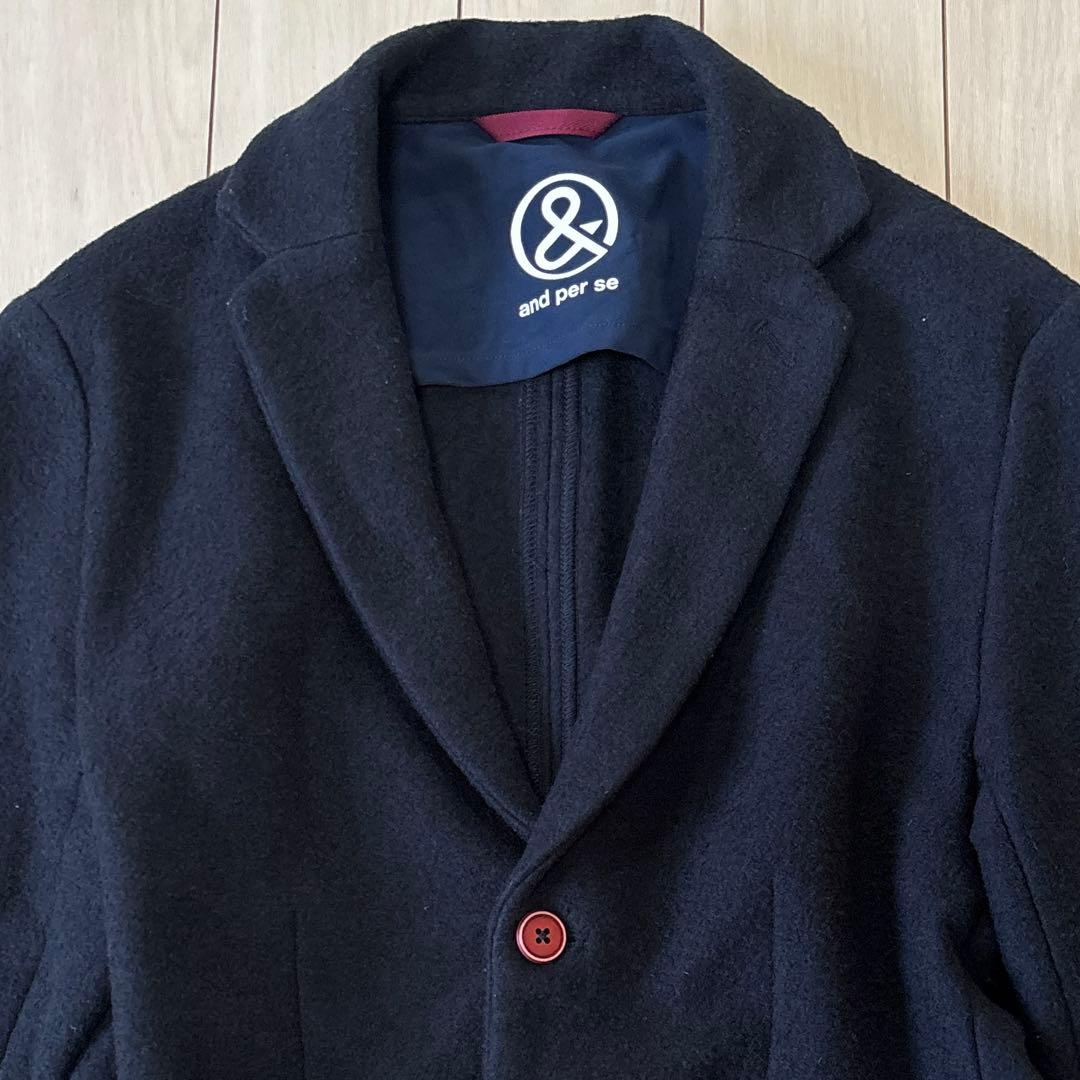 レディースL】and per se　アンパスィ　ジャケット　ウール　ゴルフウェア
