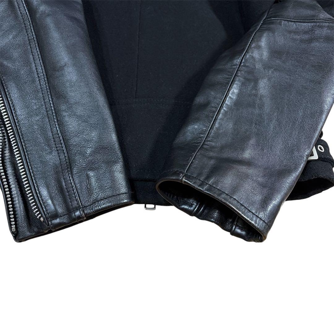 BLACK by VANQUISH ダブルライダースジャケット　 S黒