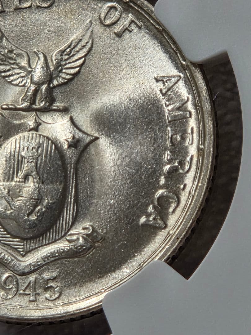 (稀少な状態) フィリピン コモンウェルス　50センタボ銀貨　1945 S