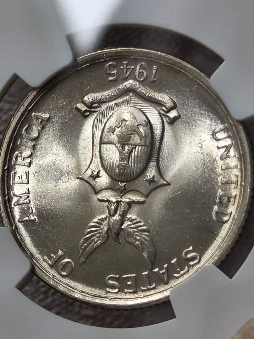 (稀少な状態) フィリピン コモンウェルス　50センタボ銀貨　1945 S