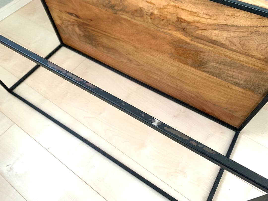 KANADEMONO⚫︎Simple-Industrialマンゴー無垢材.アイアン