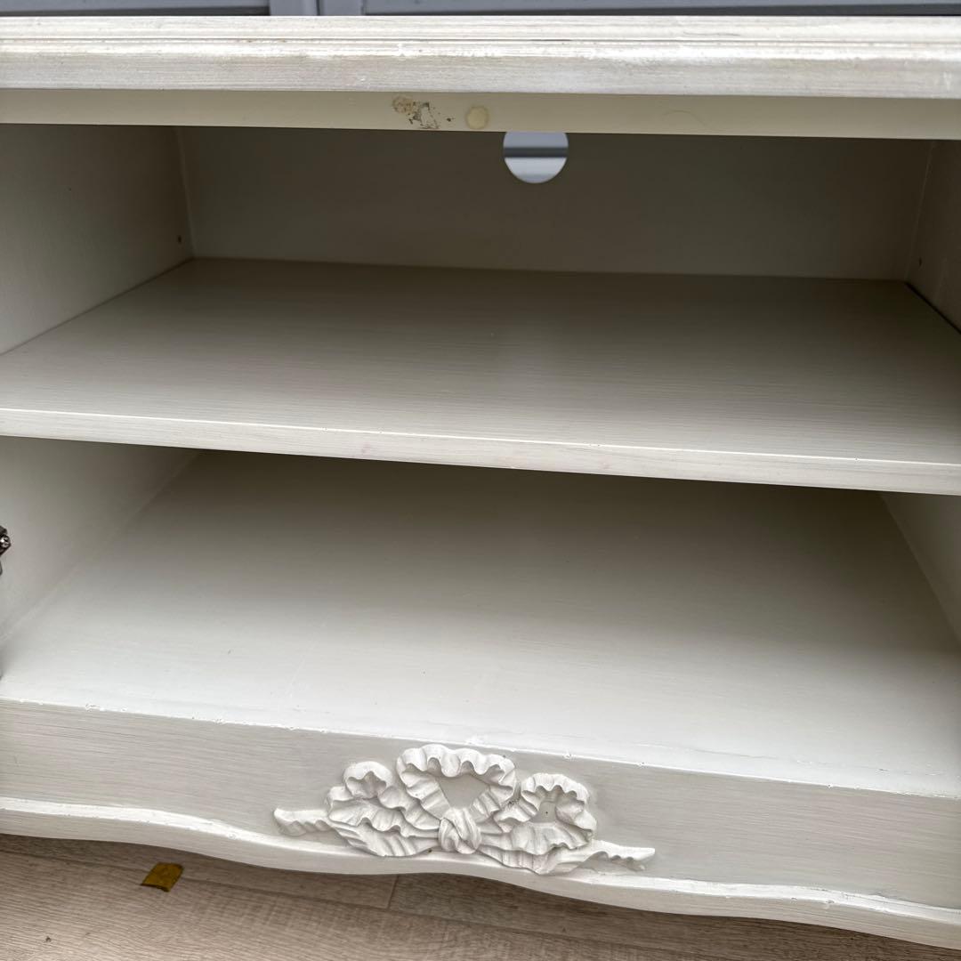 姫家具　テレビボード　フレンチ　白家具　猫脚　アンティーク調