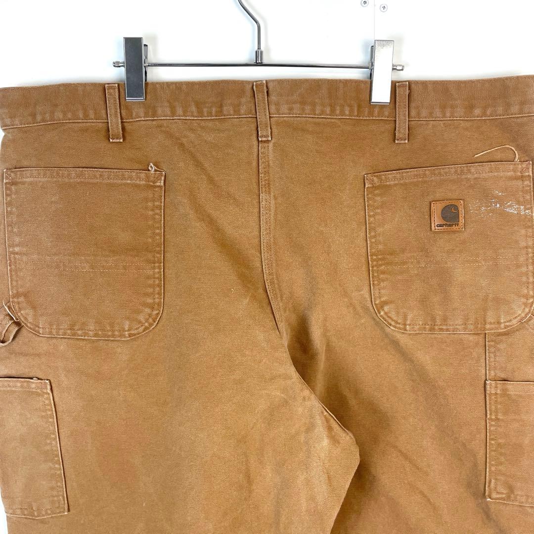 USA製CarharttカーハートB11ダック地ペインターパンツ革タグブラウン