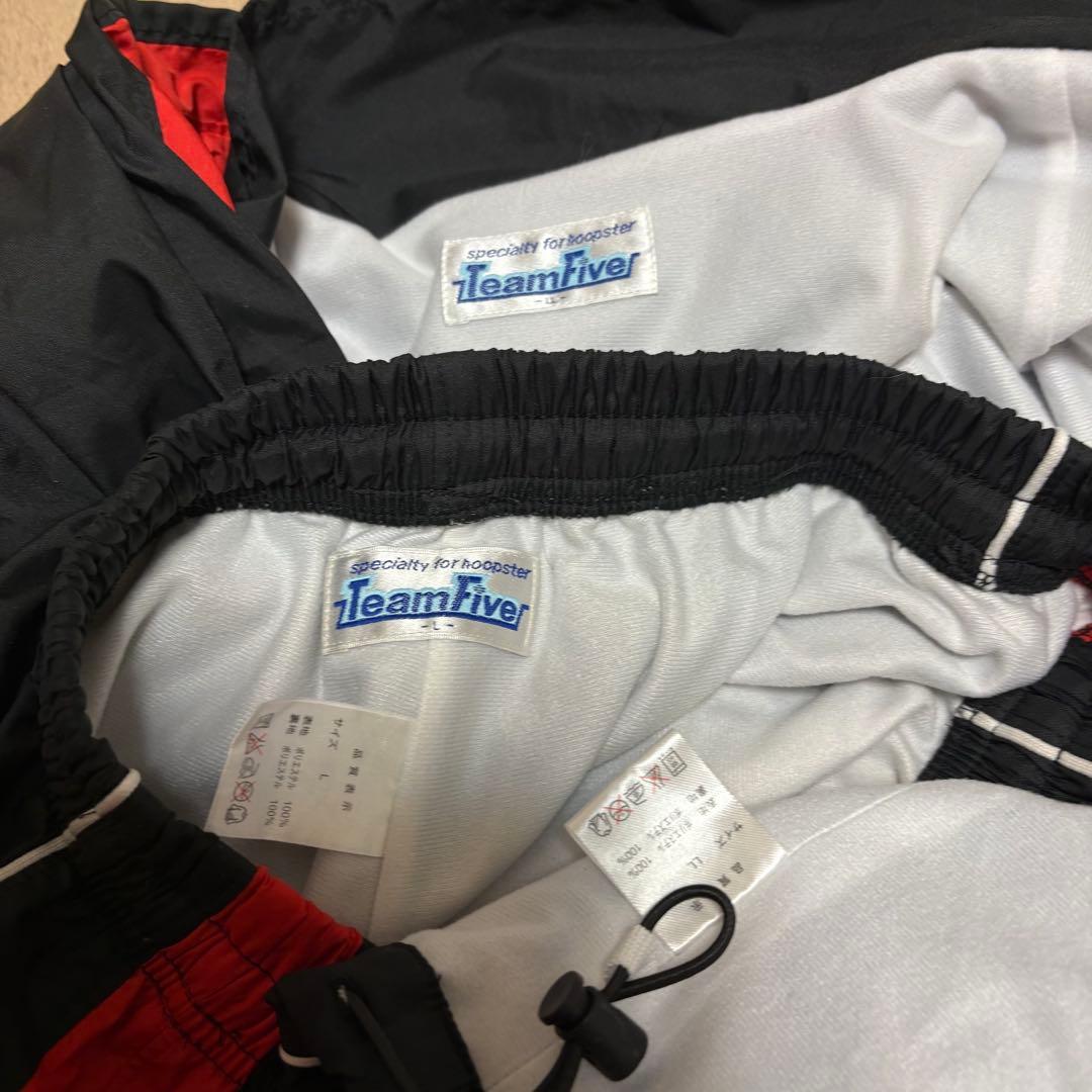 Team Five バスケ　ウェア　ウォームアップウェアセット 黒/赤