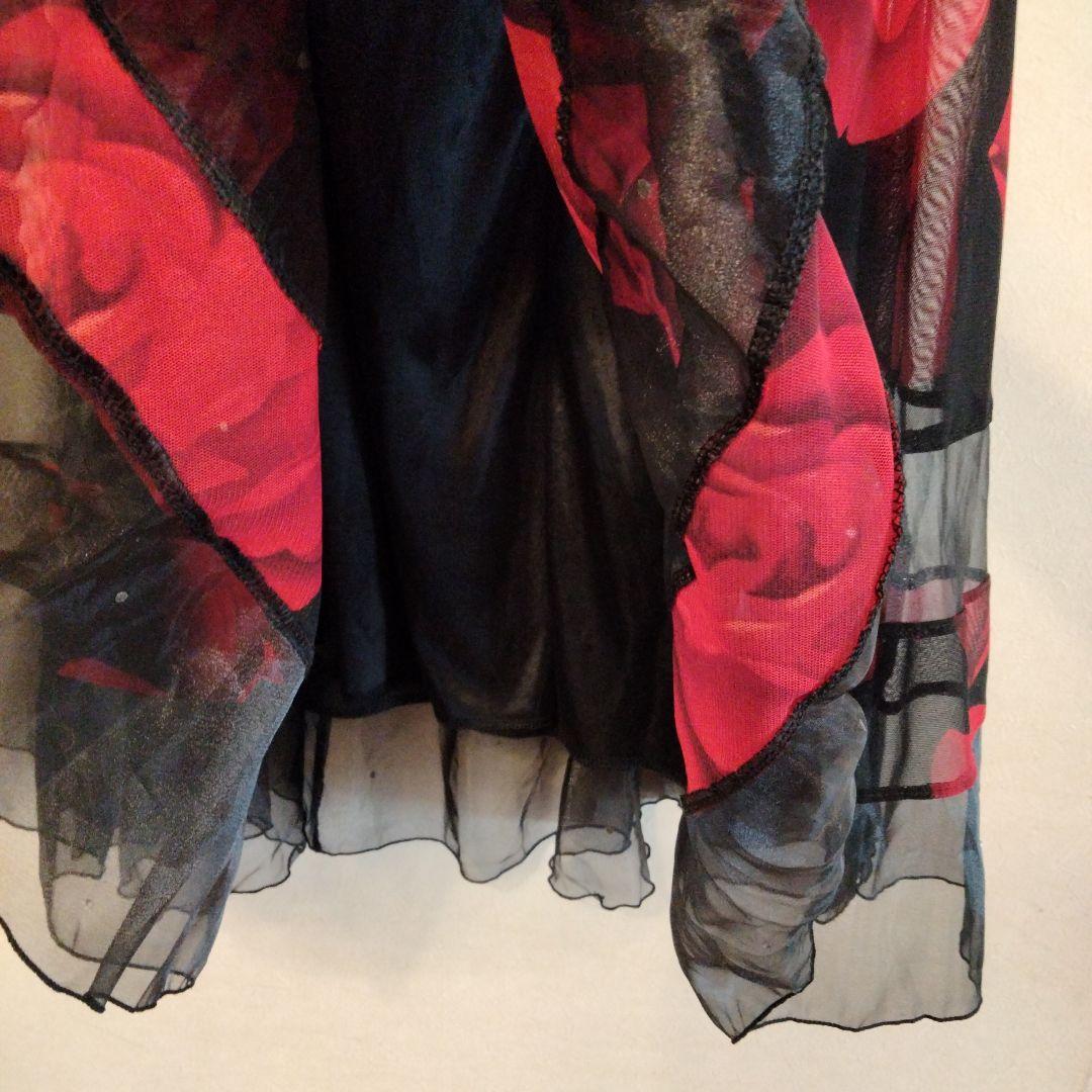 ダンス衣装　カルメン　薔薇　トップスとスカート2点セット