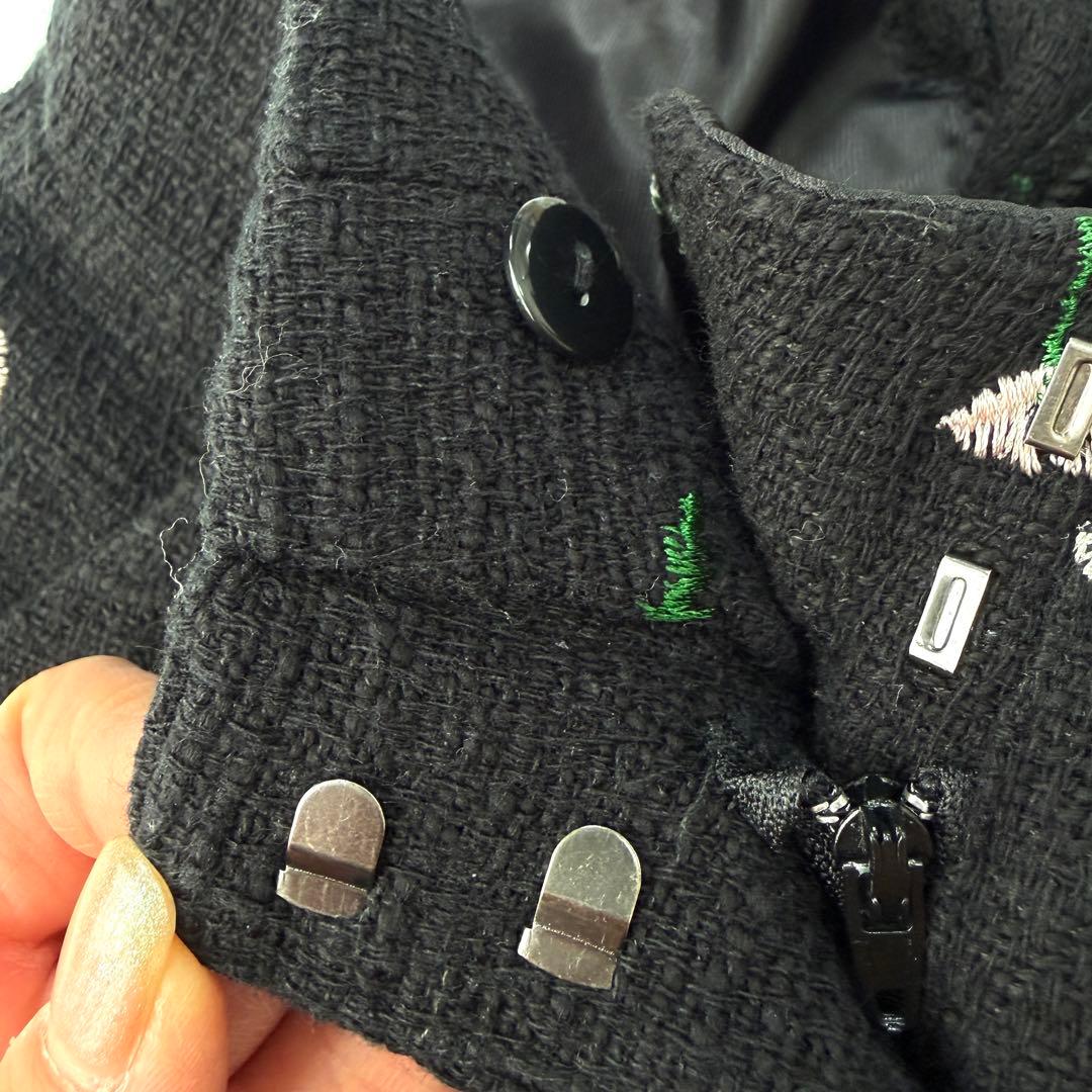 【美品】ZARA エンブロイダリーテクスチャージャケット　刺繍　セットアップ