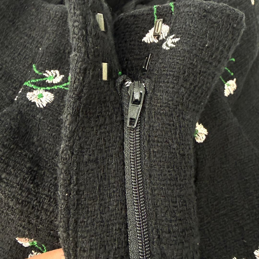 【美品】ZARA エンブロイダリーテクスチャージャケット　刺繍　セットアップ