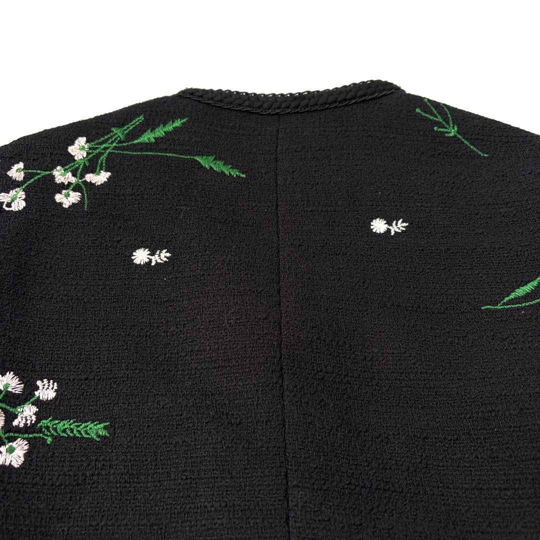 【美品】ZARA エンブロイダリーテクスチャージャケット　刺繍　セットアップ