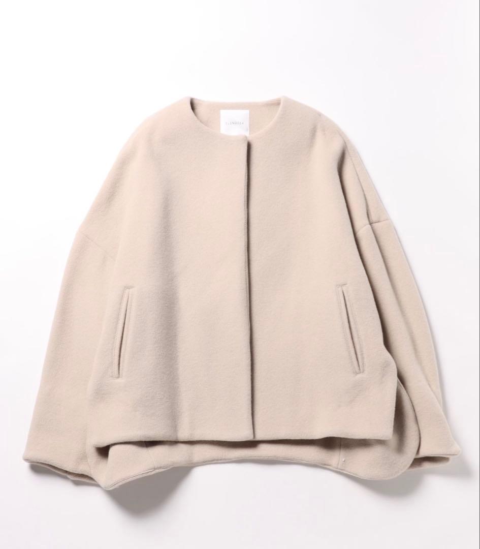 ELENDEEK（エレンディーク）クルーネックショートコート　ベージュ