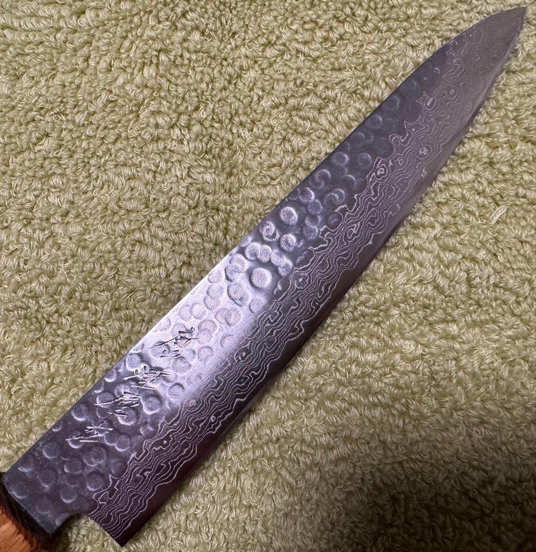 唐津厚広 ペティ 包丁 150mm 5寸 VG10 ダマスカス 樫 新品 日本製