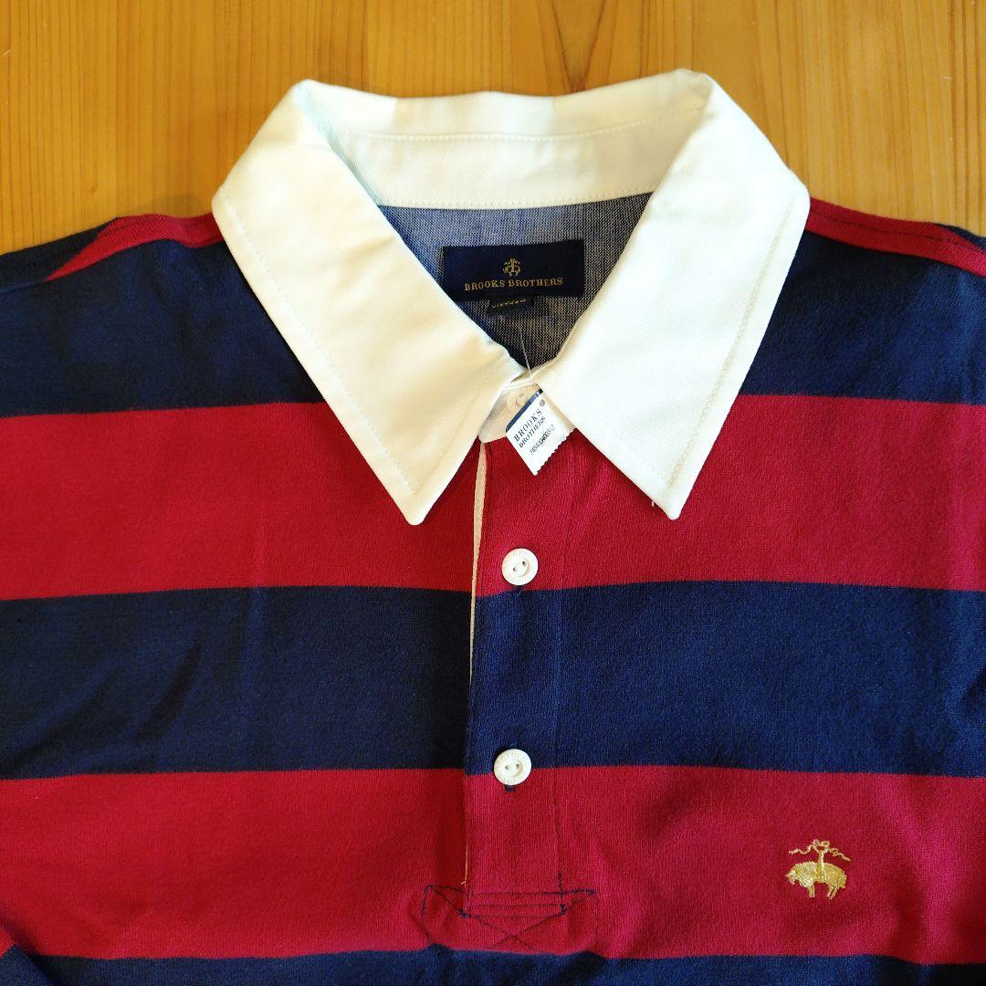 BROOKSBROTHERS　 ラガーシャツ 赤と紺 ストライプ