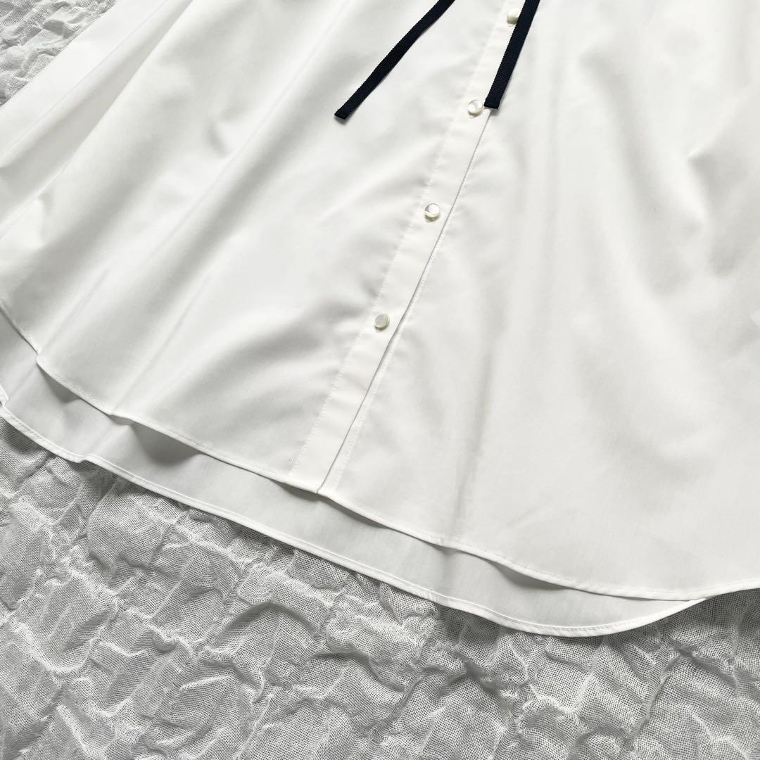 【1度着用のみ美品】ノーリーズ フリル衿シャツ 25年モデル ブラウス ボウタイ