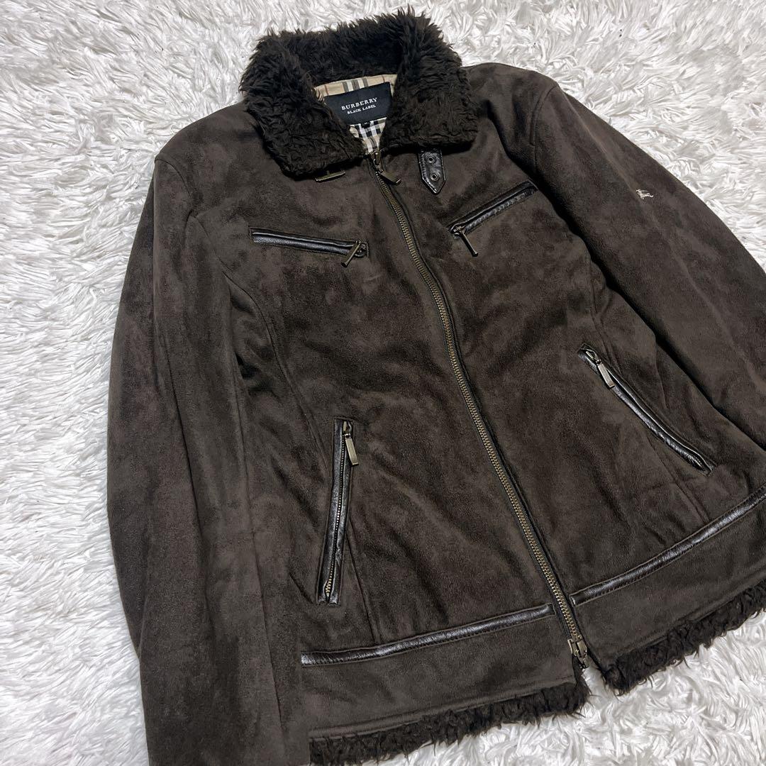 【美品】 BURBERRY BLACK LABEL ムートンジャケット ボア