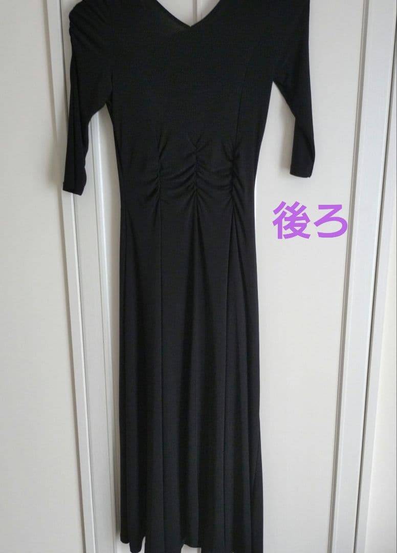 社交ダンスドレス（黒）　七分袖