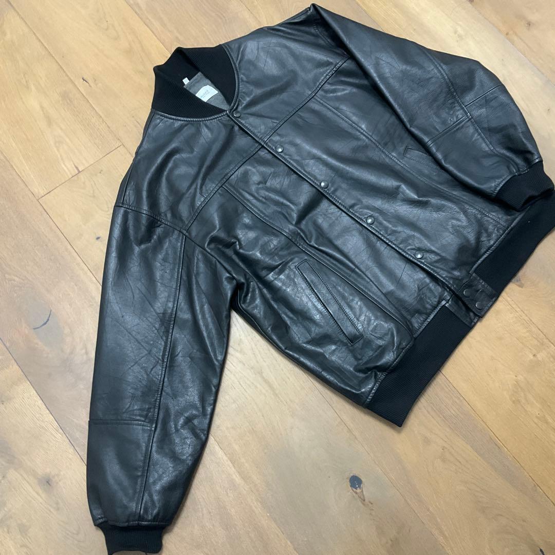 美品　yoused レザースタジャン ブルゾン スタジアム