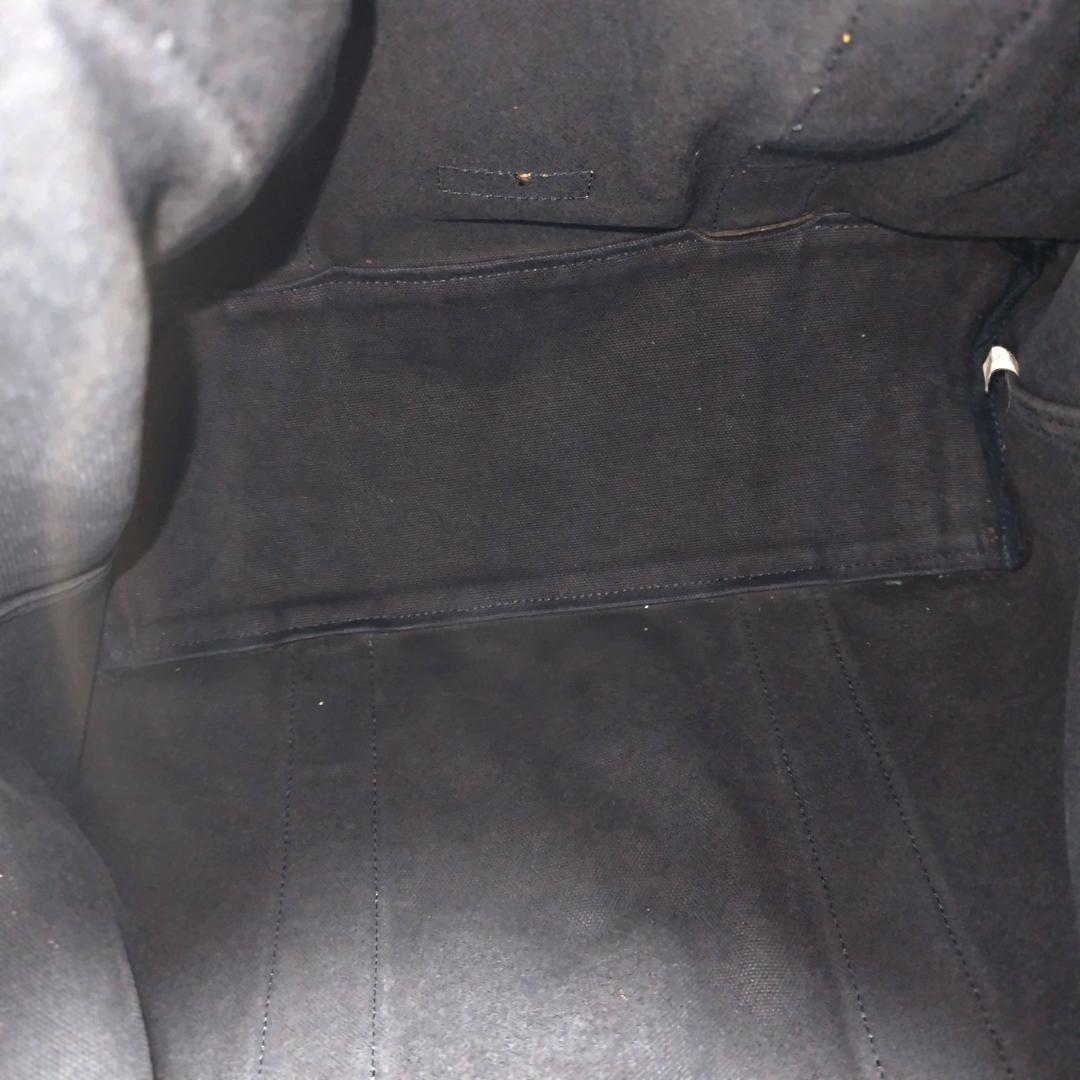 ポールスミス トートバッグ ネイビー A4収納 ポーチ付き ジャンバス×レザー