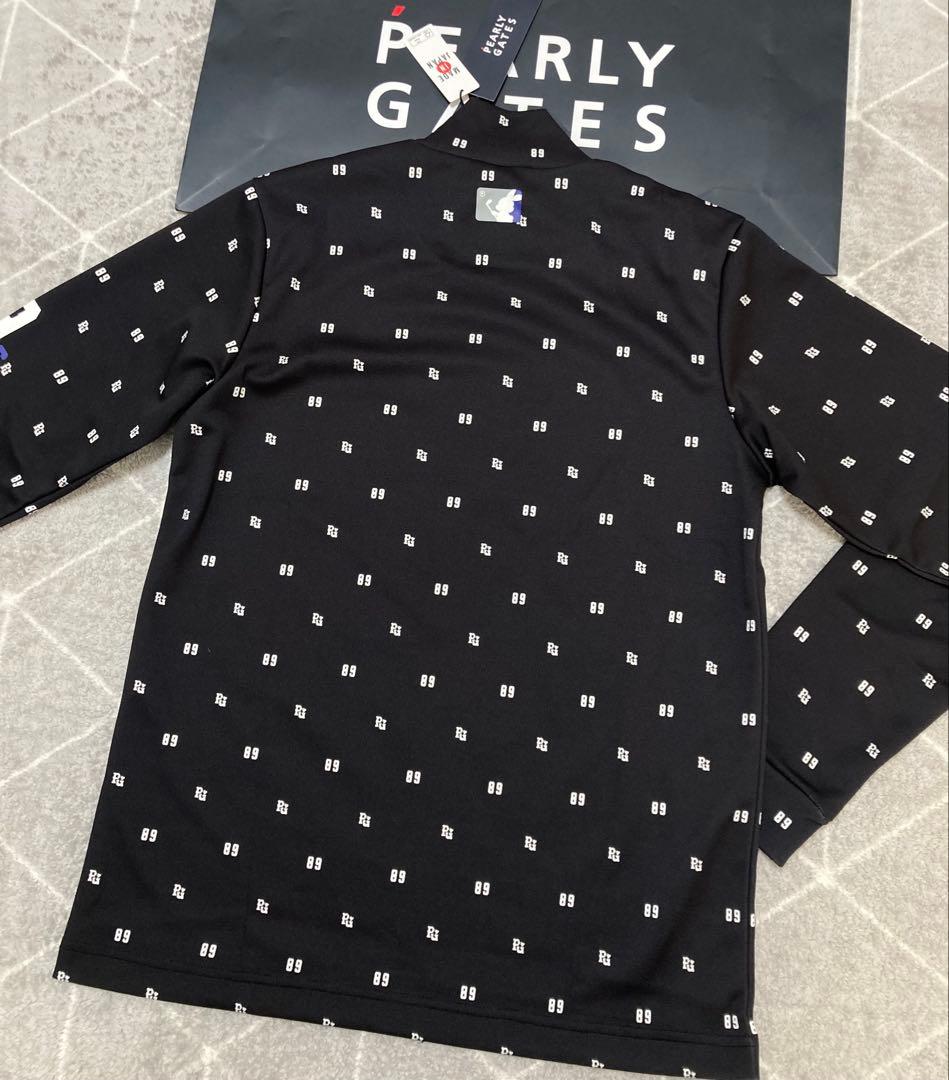 新品 パーリーゲイツ 鹿の子ダンボールゼブラ長袖ハイネックカットソー(5)L/紺