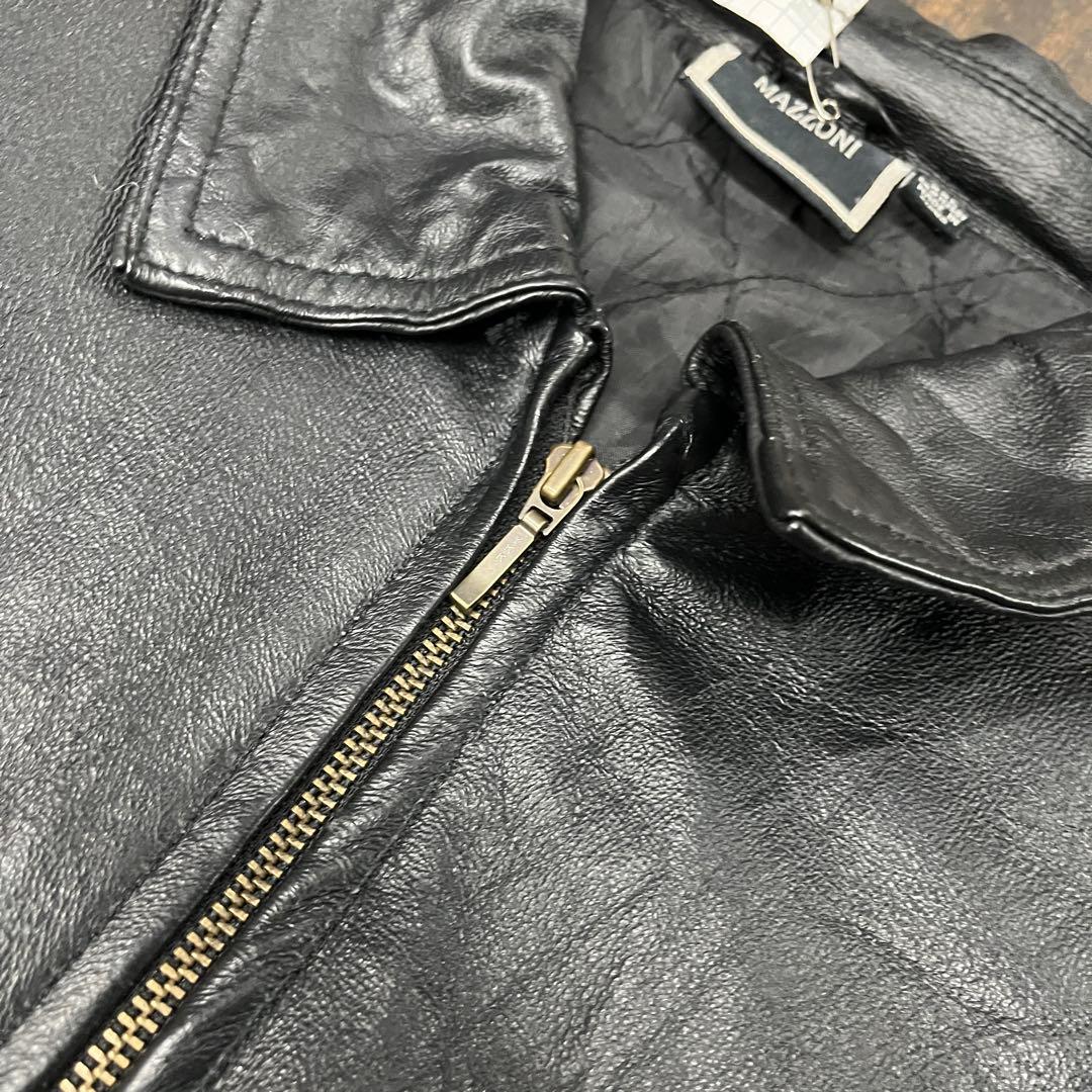 ブラックレザーアウター XXL オーバーサイズ レザージャケット ストリート