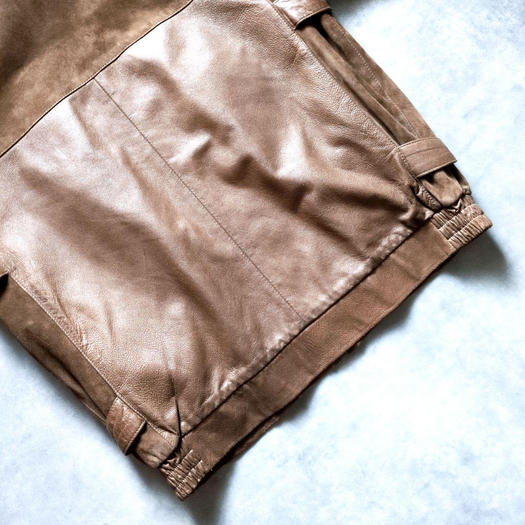 euro vintage スウェード レザー 切替え ジャケット