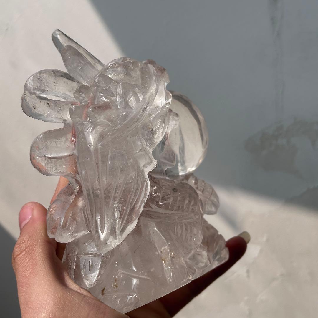 天然石水晶の龍　置物　ご購入前に在庫確認G.1304